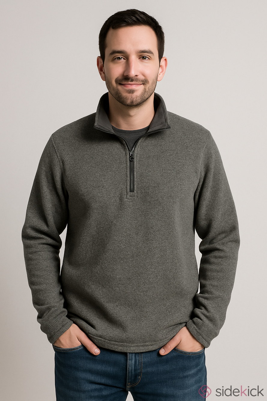 Eddie Bauer 1/4 Zip Fleece Sweater XXL Grey